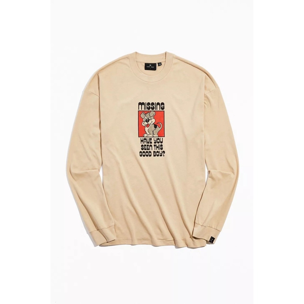 Lazy Oaf Good‎ Boy Long Sleeve Pullover Tee Shirt Dog Graphic Print Size Medium